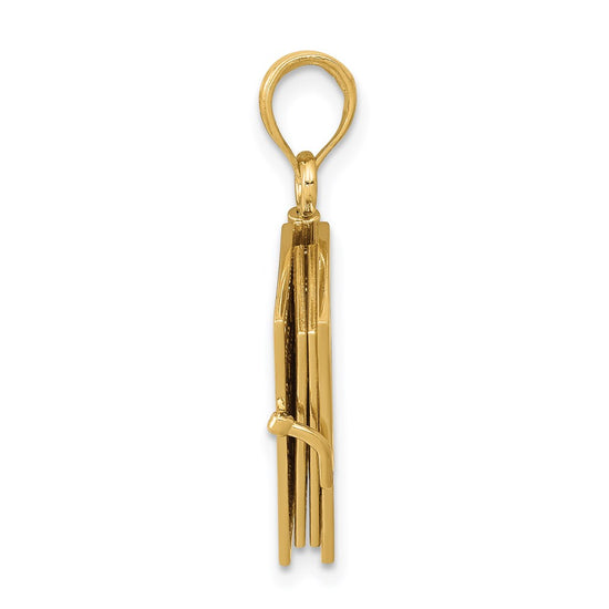 14K 3-D Bible with Lord's Prayer and Moveable Pages Pendant