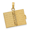 14K 3-D Bible with Lord's Prayer and Moveable Pages Pendant