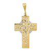 14k Two-tone Claddagh Cross Pendant