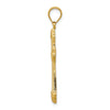 14k Polished Fleur de Lis Cross Pendant