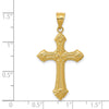 14k Polished Fleur de Lis Cross Pendant