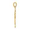 14k Two-tone Fleur De Lis Cross Pendant