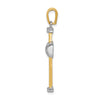 14k Two-tone Fancy -X- Cross Pendant