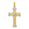 14k Two-tone Fancy -X- Cross Pendant