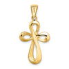14k Polished Ribbon Cross Charm