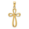 14k Polished Ribbon Cross Pendant