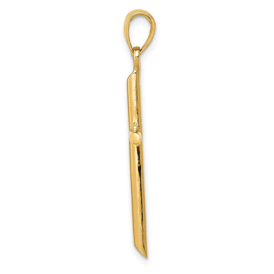 Gold Hollow Latin Cross Pendant