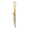 14k Polished Two-tone Crucifix Pendant