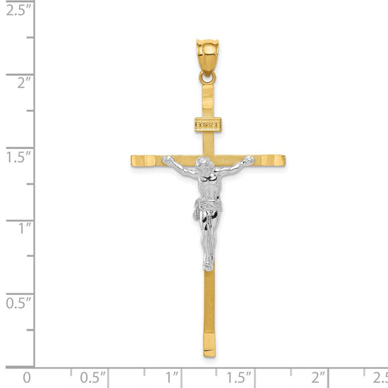 14k Two-tone Crucifix Pendant