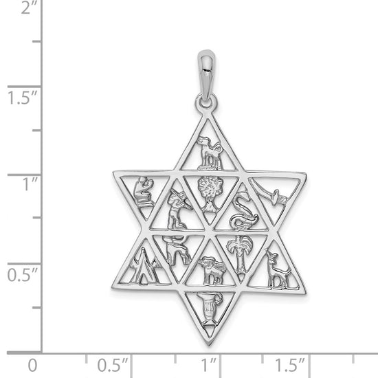 Gold Twelve Tribes Star of David Pendants