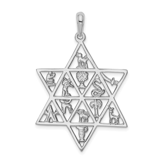 Gold Twelve Tribes Star of David Pendants