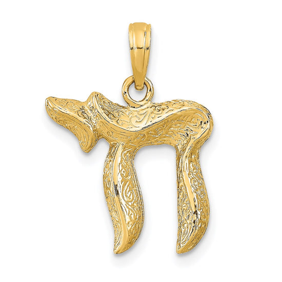 Gold Textured Chai Pendants