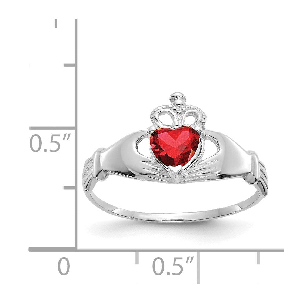 CZ Birthstone Claddagh Heart Ring
