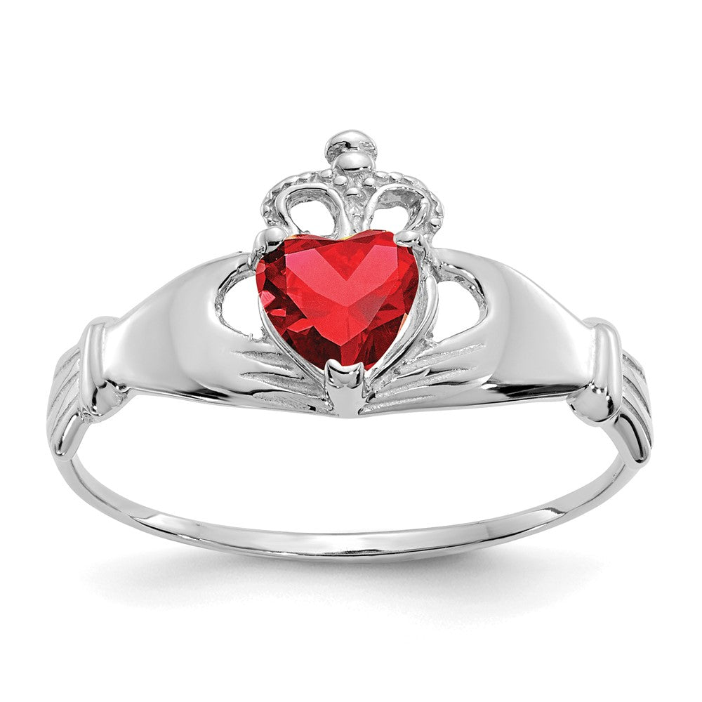 CZ Birthstone Claddagh Heart Ring