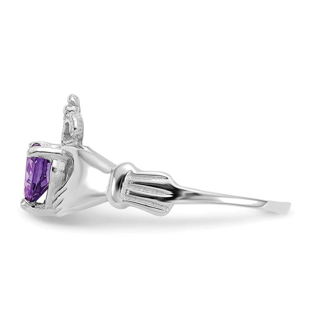 CZ Birthstone Claddagh Heart Ring