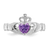 CZ Birthstone Claddagh Heart Ring