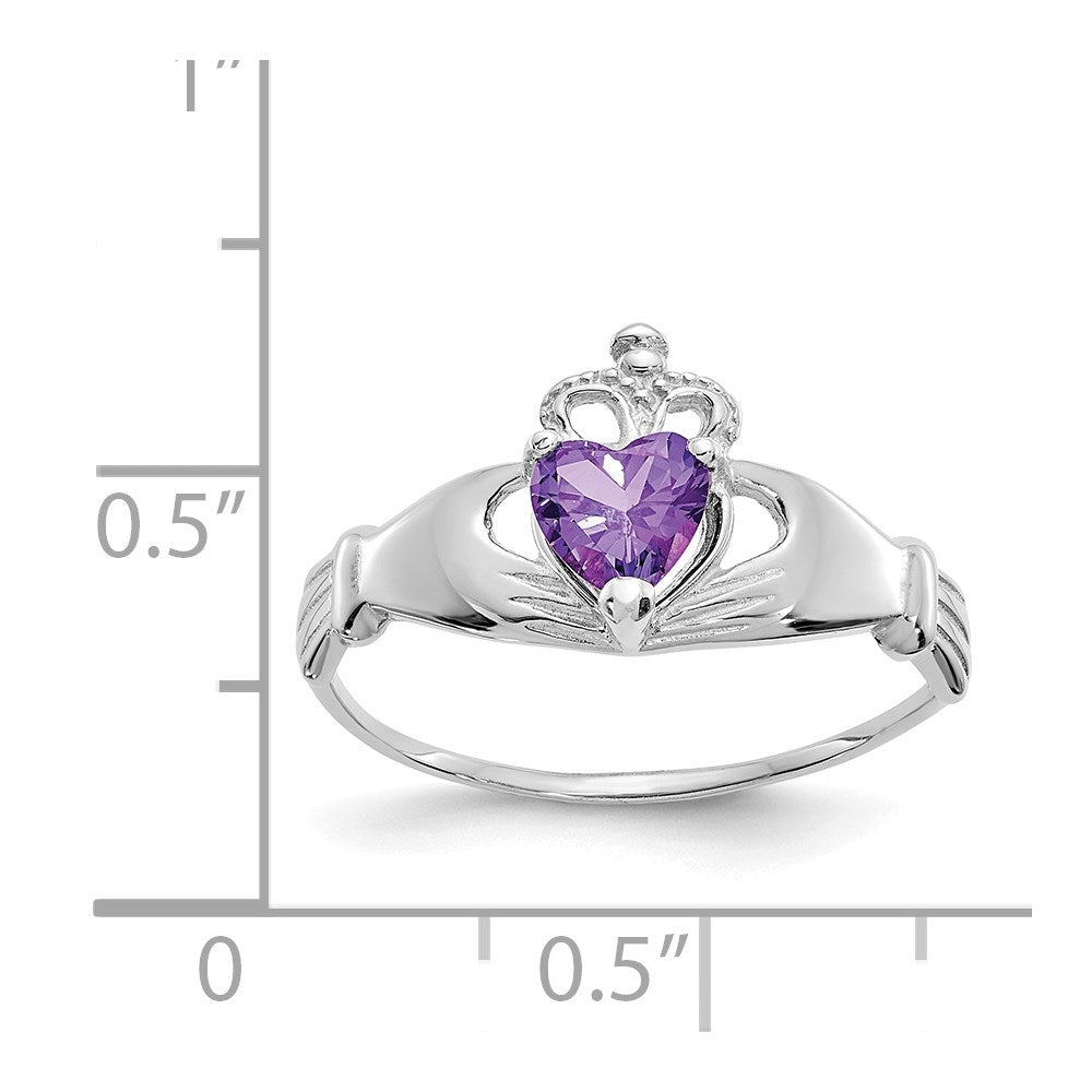 CZ Birthstone Claddagh Heart Ring