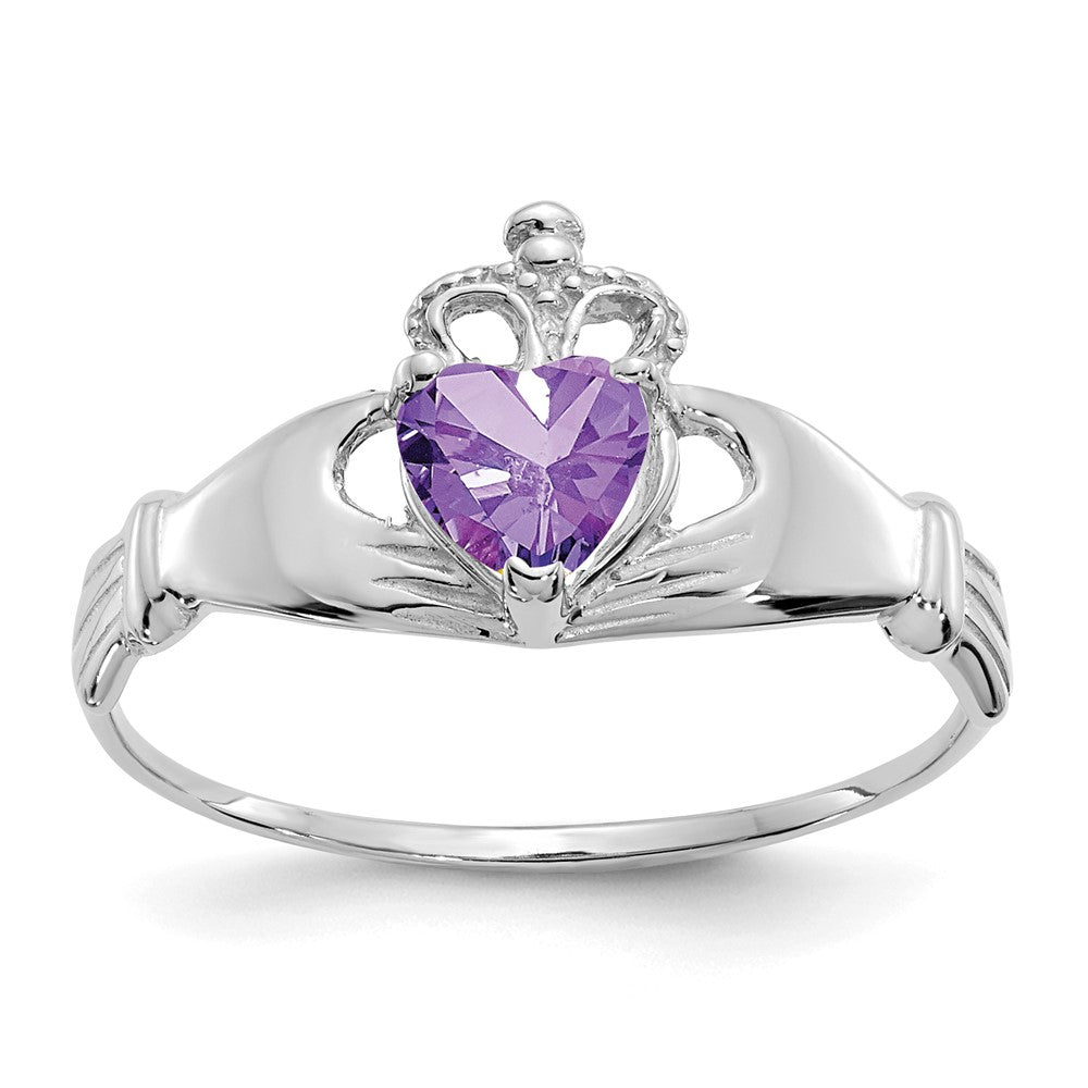 CZ Birthstone Claddagh Heart Ring