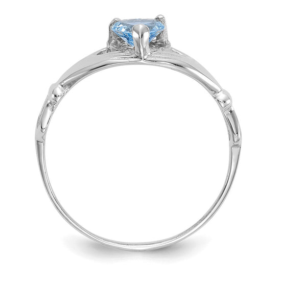 CZ Birthstone Claddagh Heart Ring