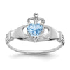 CZ Birthstone Claddagh Heart Ring