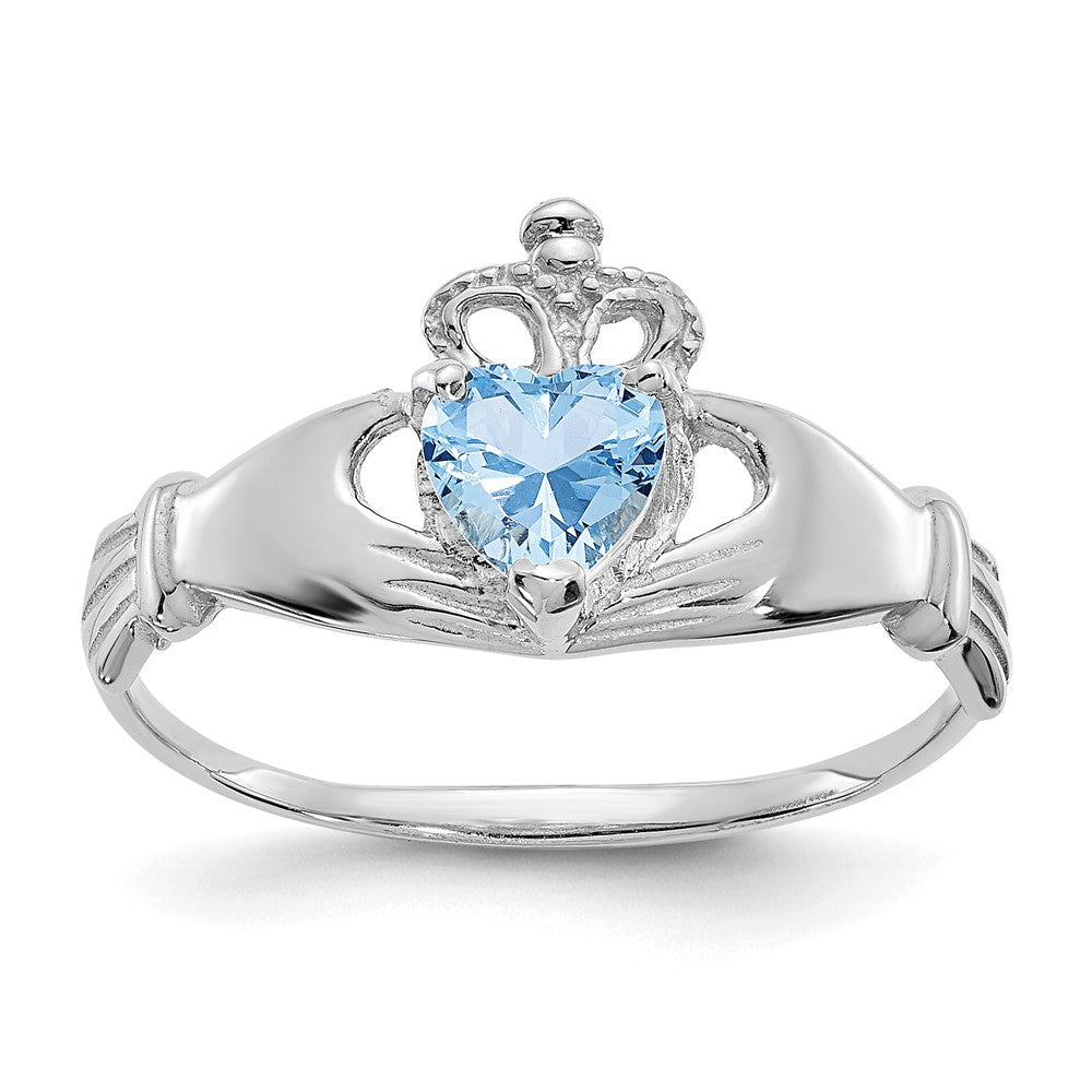 CZ Birthstone Claddagh Heart Ring