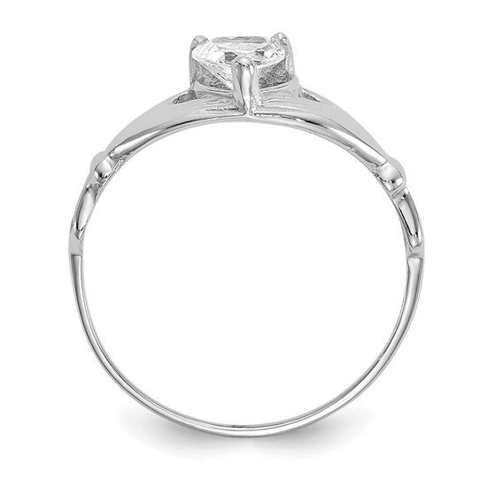 CZ Birthstone Claddagh Heart Ring
