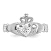 CZ Birthstone Claddagh Heart Ring