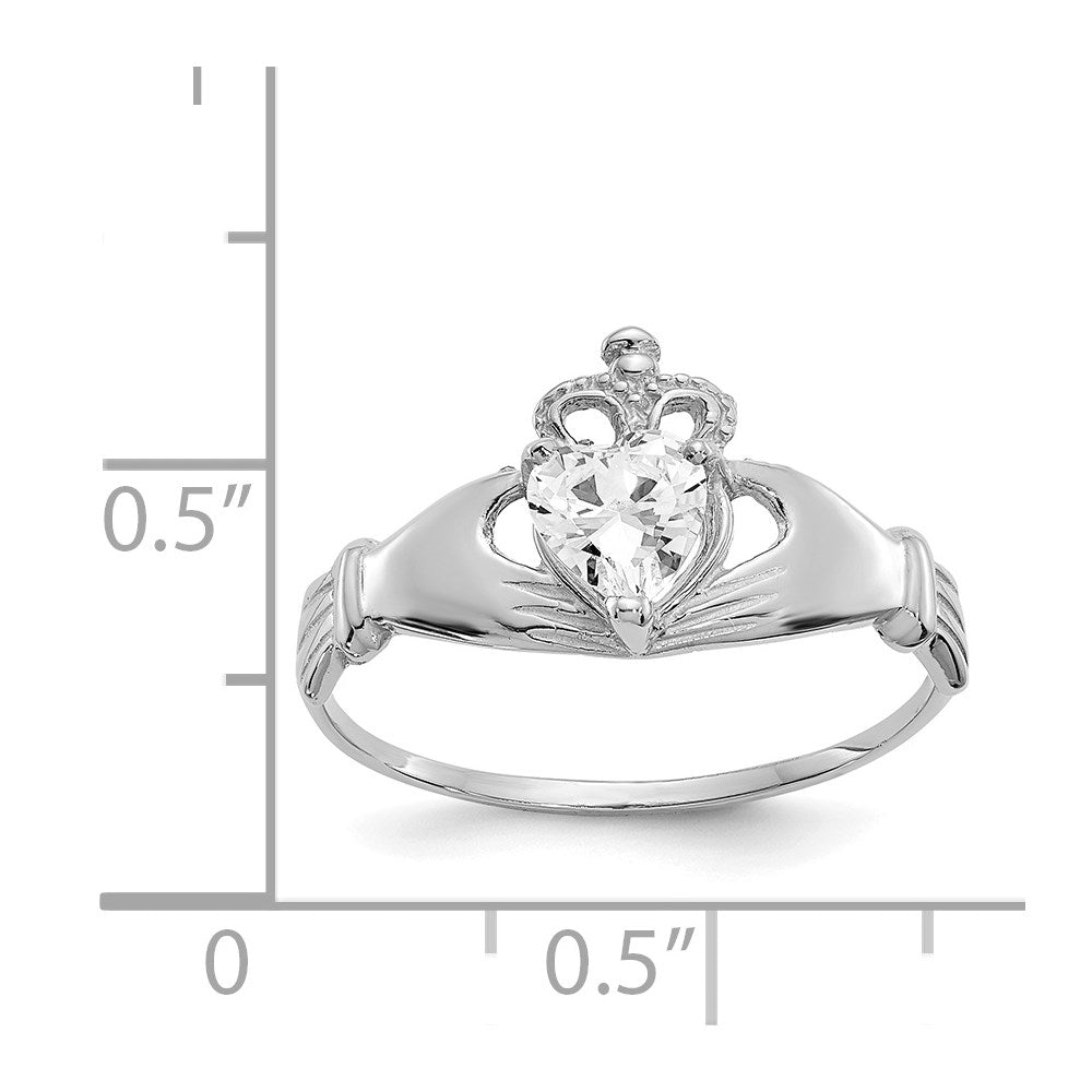 CZ Birthstone Claddagh Heart Ring
