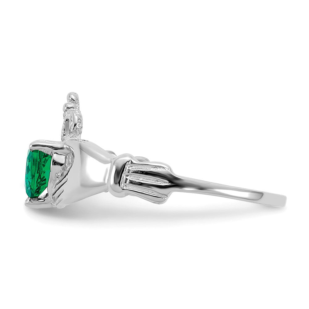 CZ Birthstone Claddagh Heart Ring