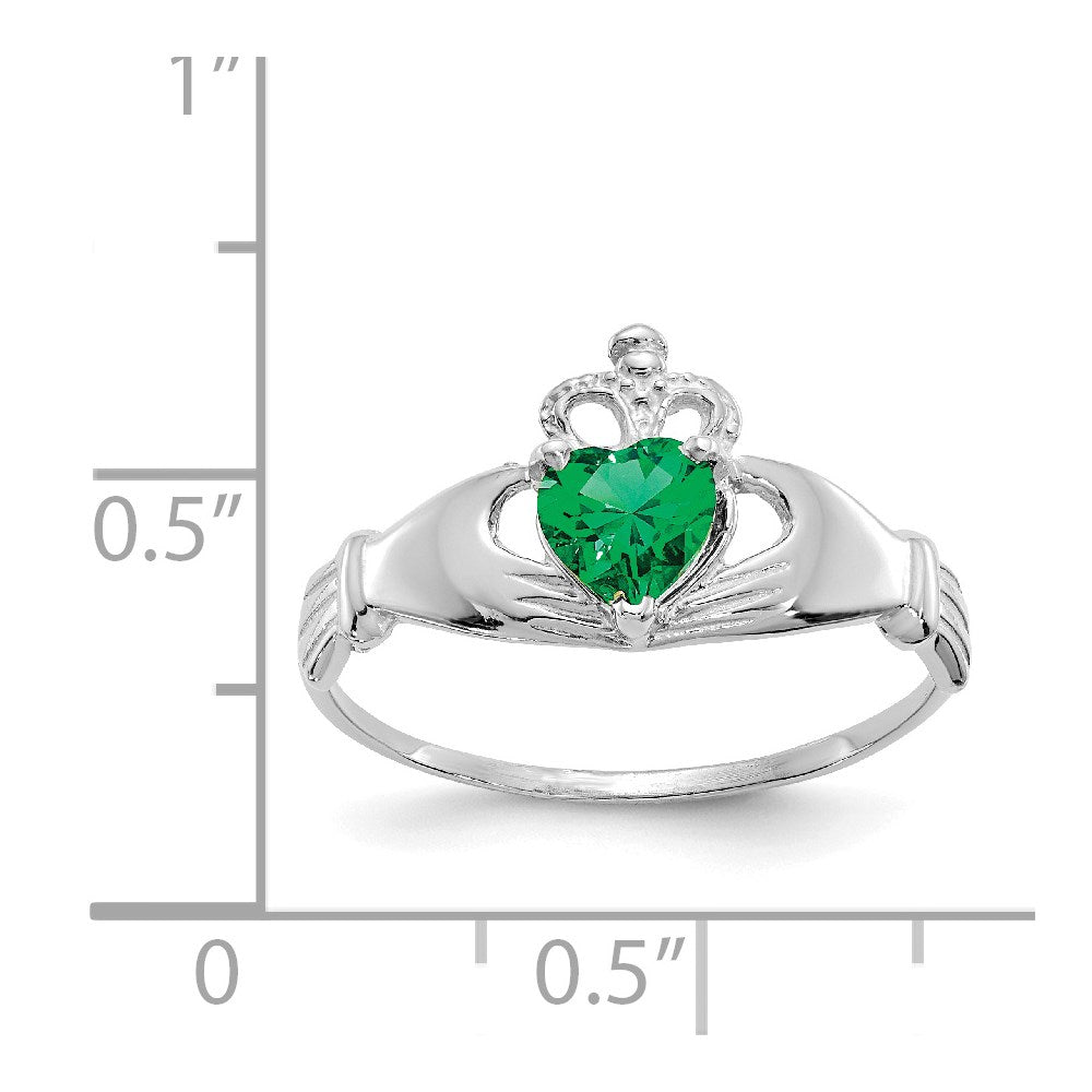 CZ Birthstone Claddagh Heart Ring
