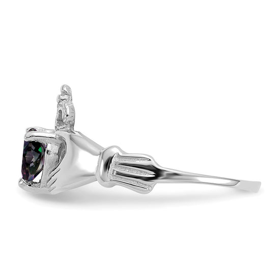 CZ Birthstone Claddagh Heart Ring