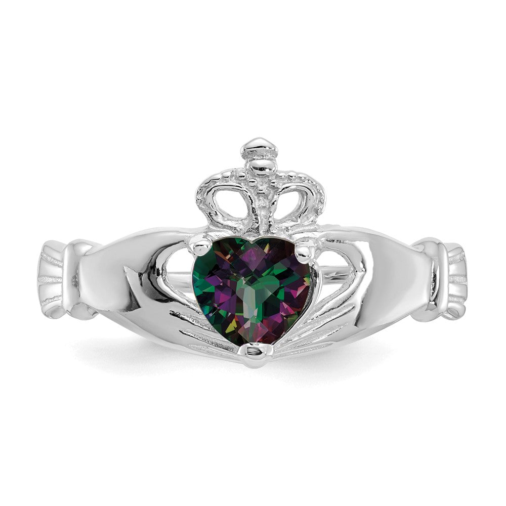 CZ Birthstone Claddagh Heart Ring