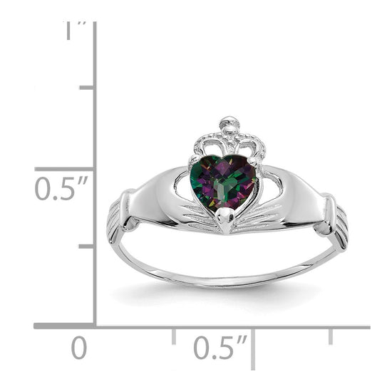 CZ Birthstone Claddagh Heart Ring