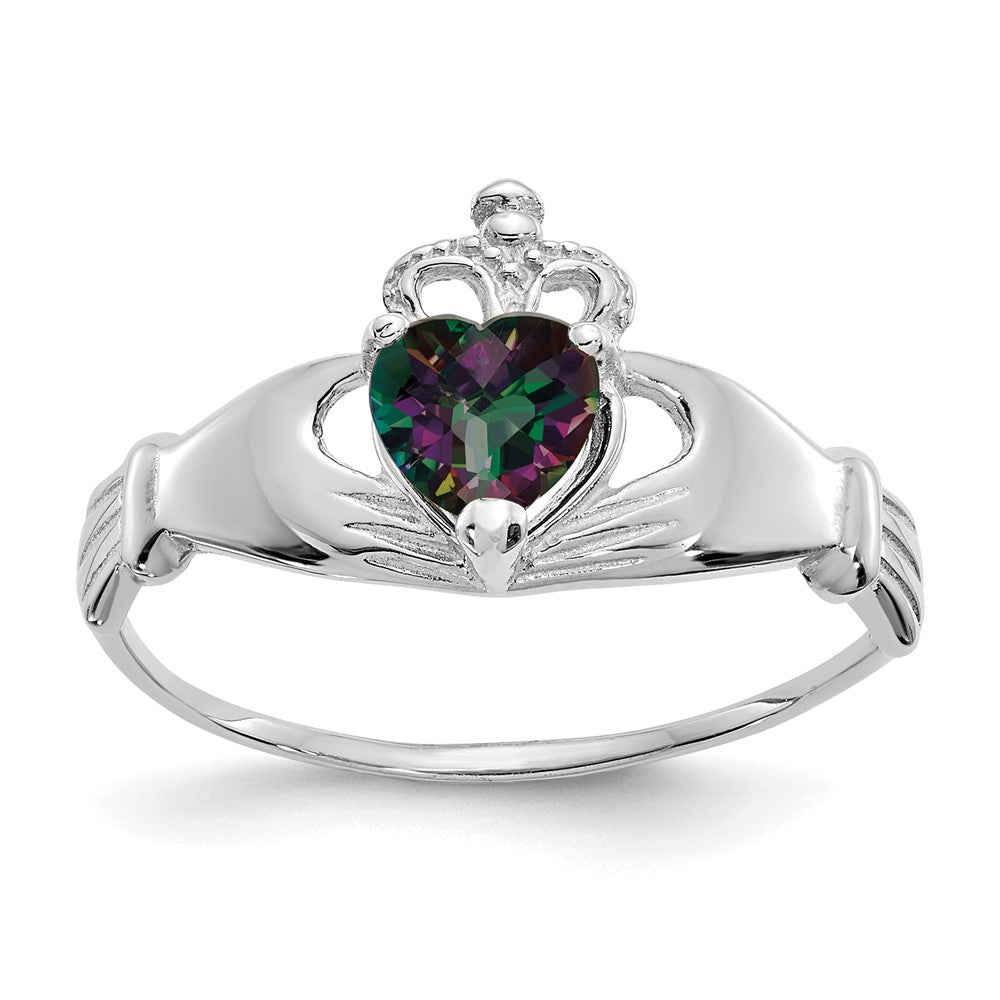 CZ Birthstone Claddagh Heart Ring
