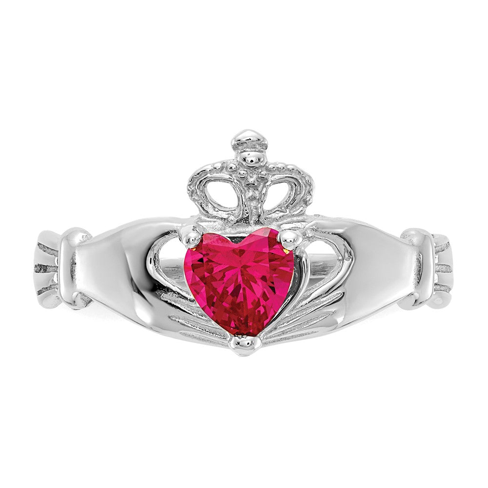 CZ Birthstone Claddagh Heart Ring