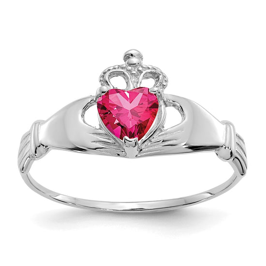 CZ Birthstone Claddagh Heart Ring