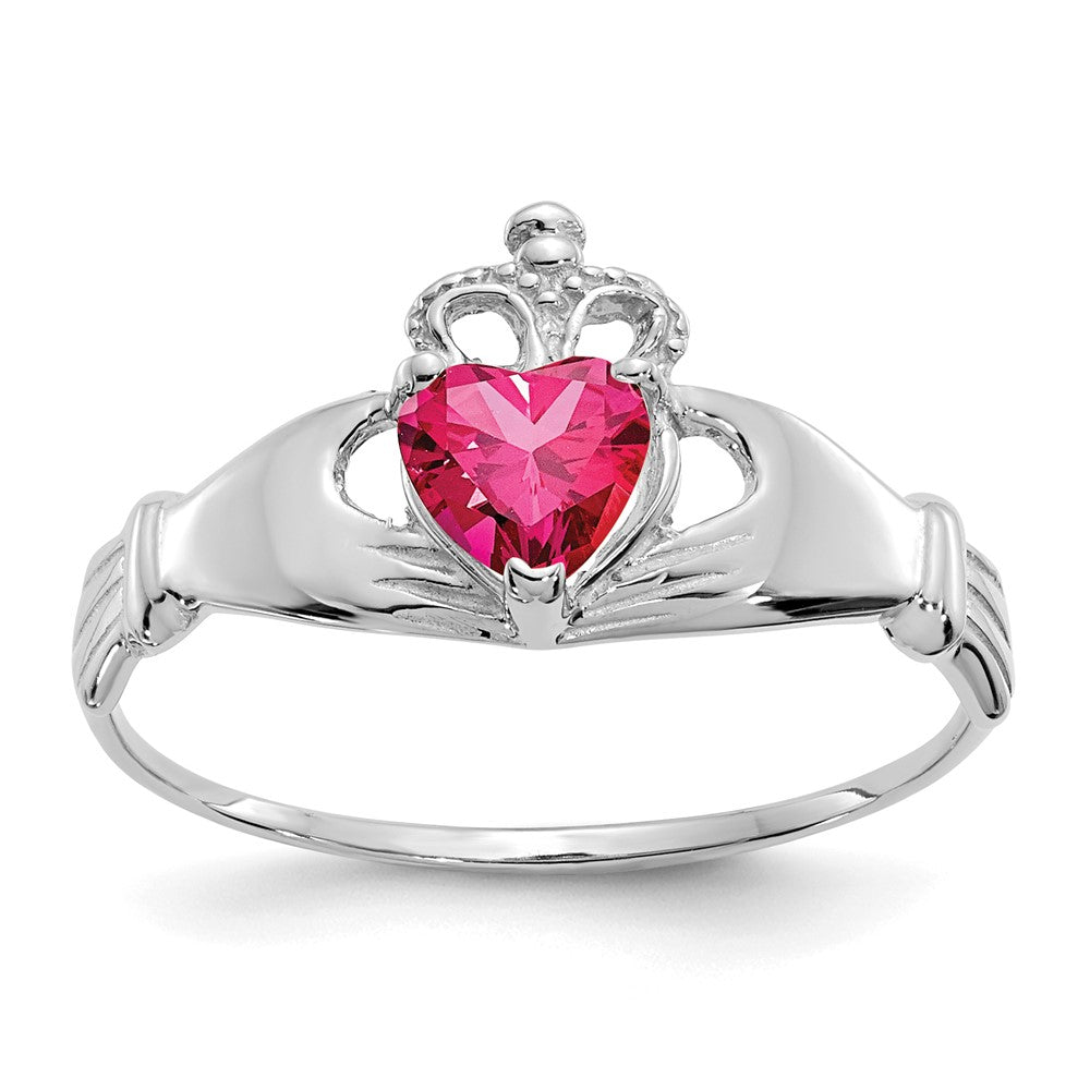 CZ Birthstone Claddagh Heart Ring