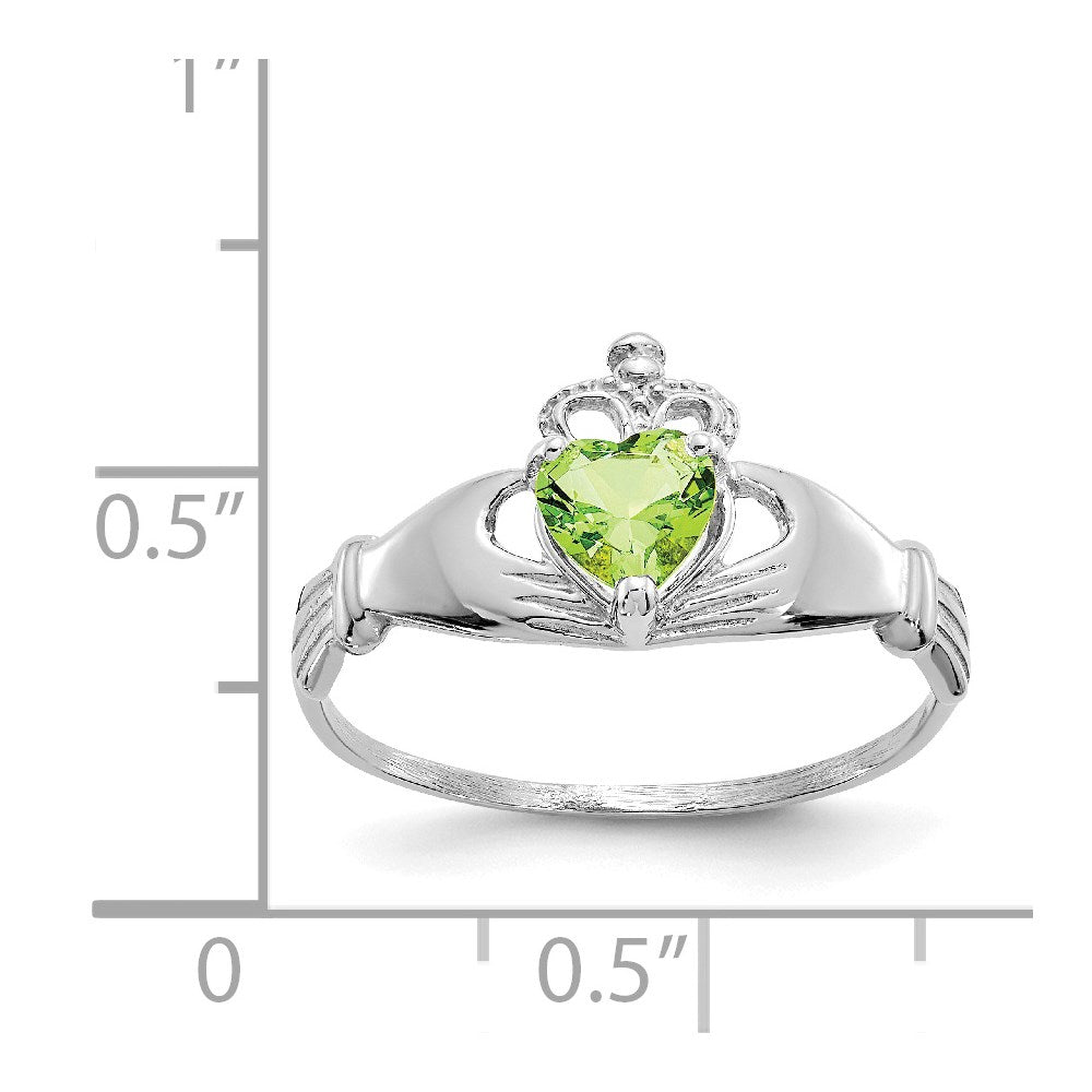 CZ Birthstone Claddagh Heart Ring