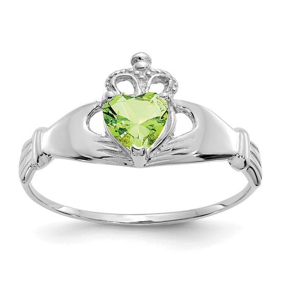 CZ Birthstone Claddagh Heart Ring