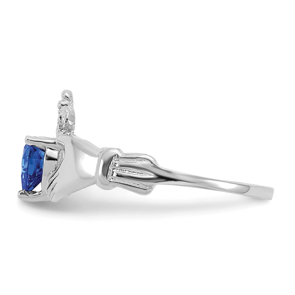 CZ Birthstone Claddagh Heart Ring