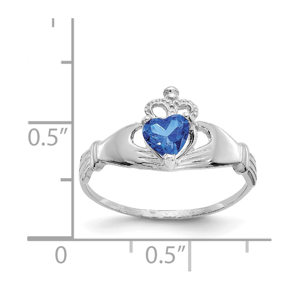 CZ Birthstone Claddagh Heart Ring