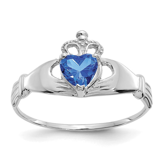 CZ Birthstone Claddagh Heart Ring