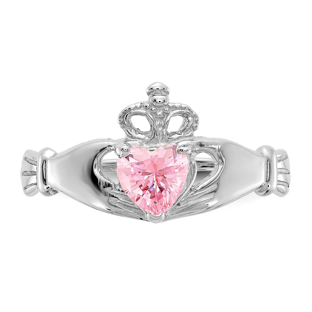 CZ Birthstone Claddagh Heart Ring