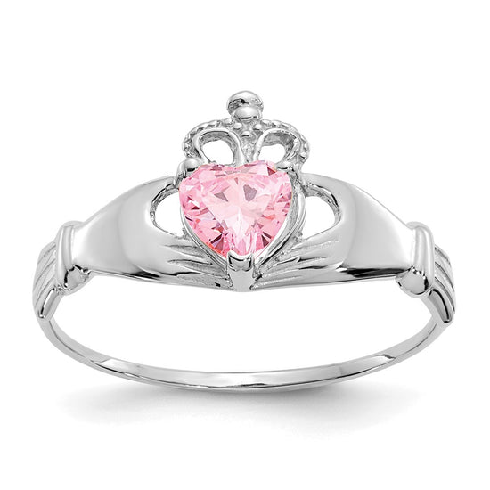 CZ Birthstone Claddagh Heart Ring