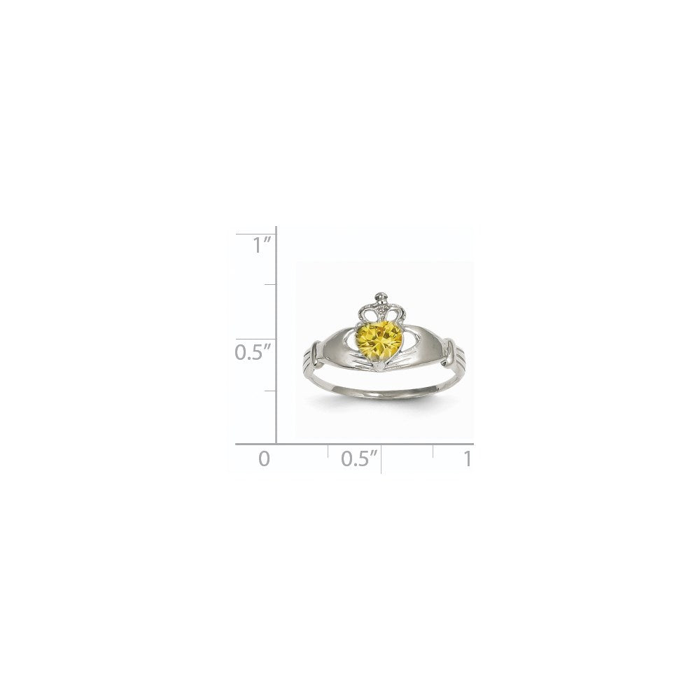 CZ Birthstone Claddagh Heart Ring