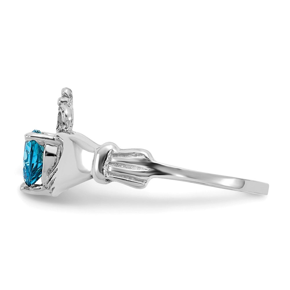 CZ Birthstone Claddagh Heart Ring
