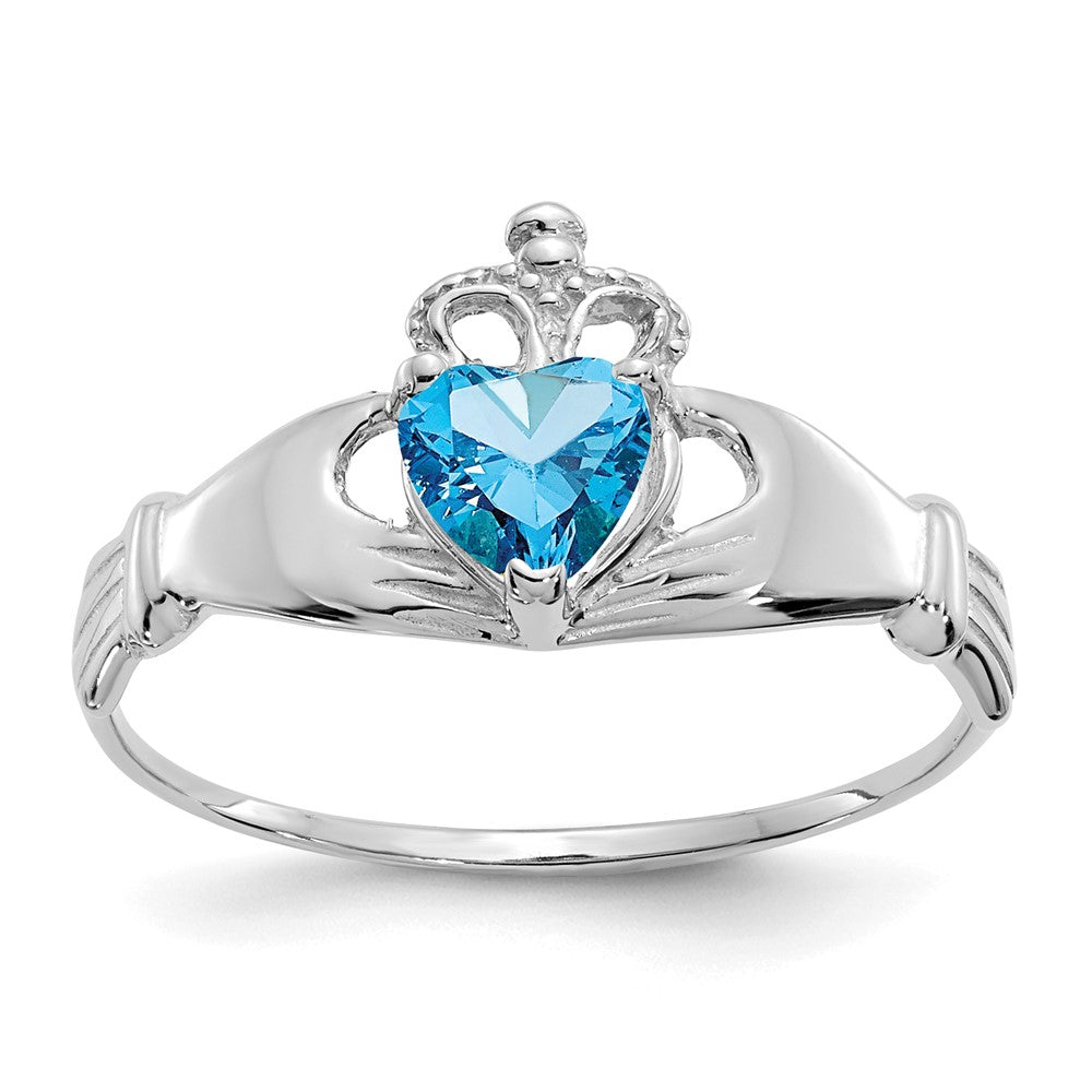 CZ Birthstone Claddagh Heart Ring