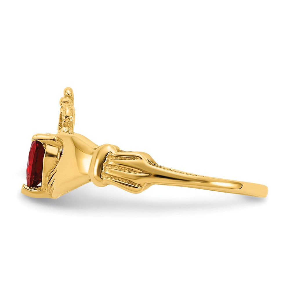 CZ Birthstone Claddagh Heart Ring