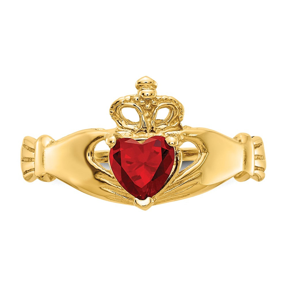 CZ Birthstone Claddagh Heart Ring