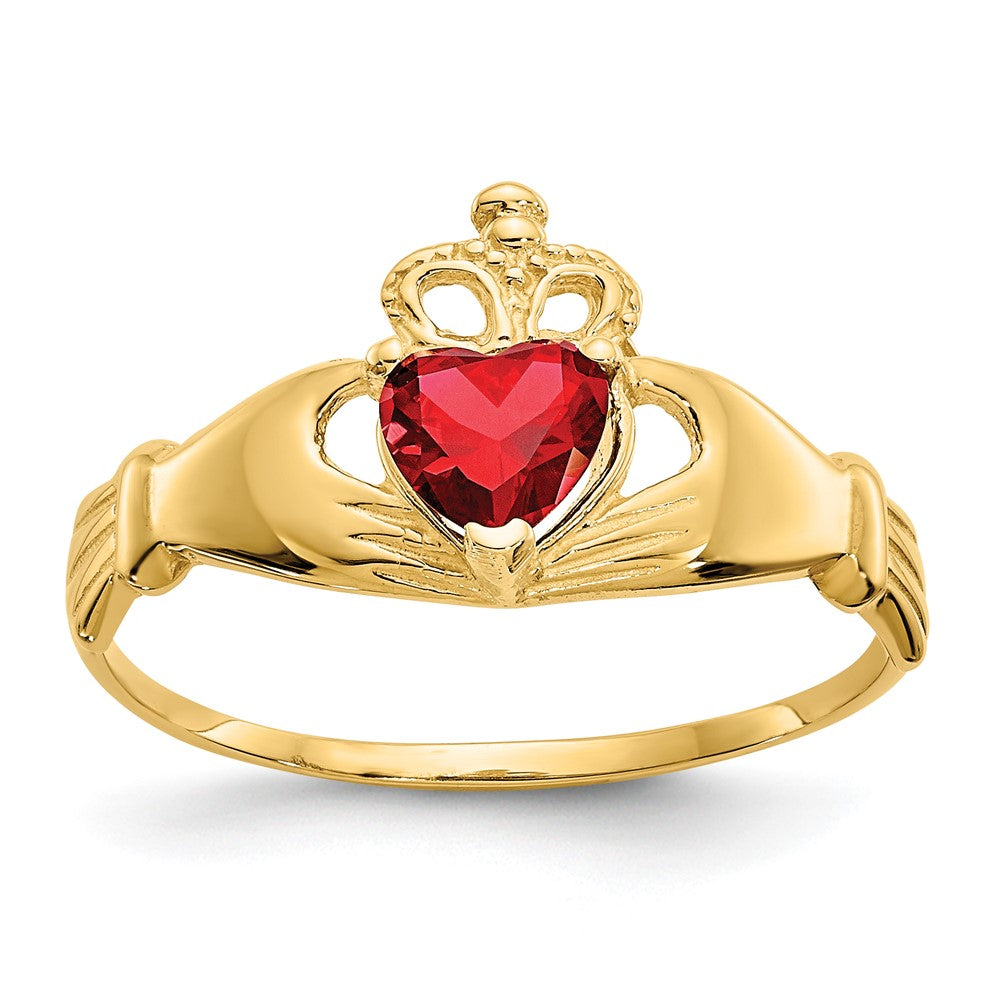 CZ Birthstone Claddagh Heart Ring